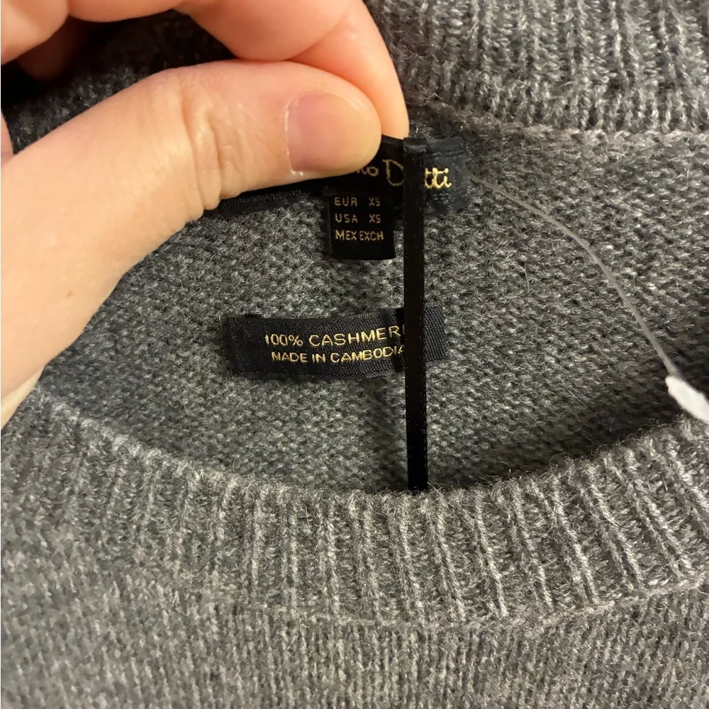 Massimo Dutti Gray Long-Sleeve Tie-Waist Knit Dress - Picture 3 of 4